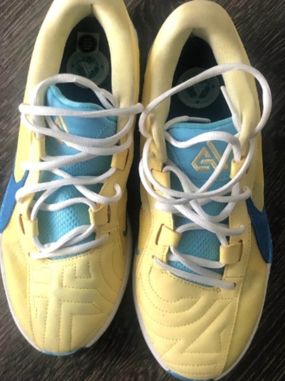 Men's Yellow and Blue Athletic Sneakers